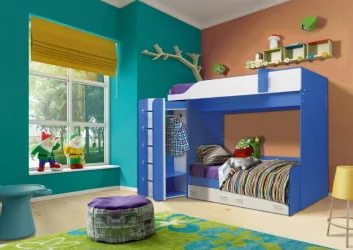 Двухъярусная кровать для детей двухъярусная Юниор-8 Желтый/Белый