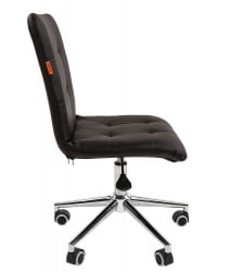 Кресло для оператора CХАИРМАН 030 чроме экокожа Черный / CHAIRMAN chrome
