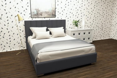 Кровать 160 на 200 Терра без основания Материал фасада: Металл/Велюр; Спальное место: 1600х2000 мм; Цвет: Светло серый