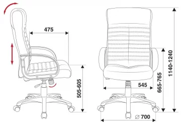 Кресло руководителя Бюрократ КБ-10ЛИТЕ/БЛАCК / KB-10LITE/BLACK