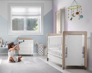 Кроватка для новорожденных Микуна Магиc Мум Релакс Ватер воод/Вхите / Micuna Magic Mum Relax Water wood/White