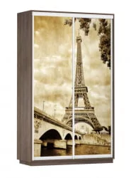 Шкаф-купе двухдверный Экспресс Дуо 1400х2200х Париж/Венге / 1400х2200h