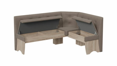 Кухонный уголок Барселона Дуб Сонома трюфель, Микровелюр Дуна Стоне / Duna Stone