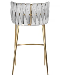 Стул барный ДОБРИН ЕММА ГОЛД (светло-серый велюр (135-37)) 4 шт / DOBRIN EMMA GOLD