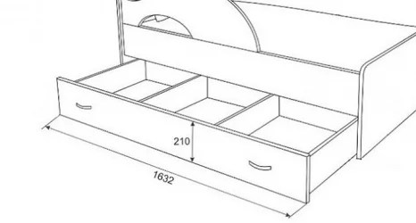 Ящик для кровати 160 РАДУГА Ясень шимо темный / Ясень шимо светлый