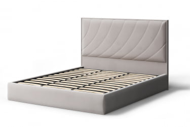 Кровать СОФИЯ 2000*1200мм (без опор), велюр НЕО 02 (бежевый), (б/основания, б/матраса) / NEO