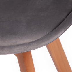 Стул ТУЛИП СОФТ (мод. 74) / 1 шт. в упаковке вельвет/дерево , 54 х 47 х 83 см , светло-серый (ХЛР19)/натуральный / TULIP SOFT (mod. (HLR19)/натуральный