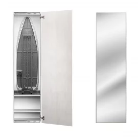 Узкий шкаф в прихожую Ирон Бокс Принт (правый) Беленый дуб / Iron Box Print