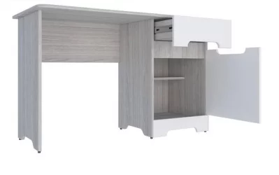 Стол Палермо-3 Юниор Ясень шимо светлый Белый глянец