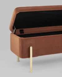 Скамья Болейн голд велюр Терракотовый / gold