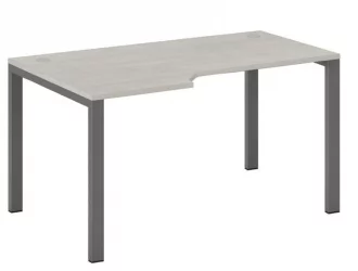 Стол эргономичный левый на металлоопорах Нев Лине НЛН36322624 Дуб шамони светлый / New Line NLN36322624