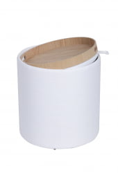 Пуф-столик с ящиком Хюгге С рогожка Белый / S