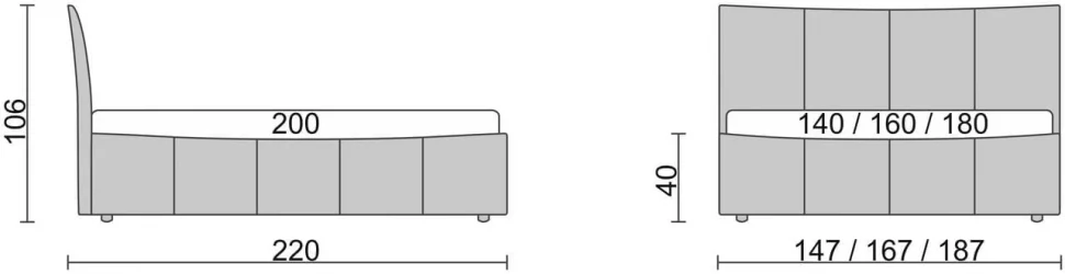 Кровать Стелла Черный_68185 / Stella