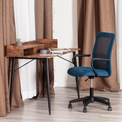 Компьютерное кресло СТАФФ флок/ткань, синий/серый, 32/В-12 / STAFF 32/W-12