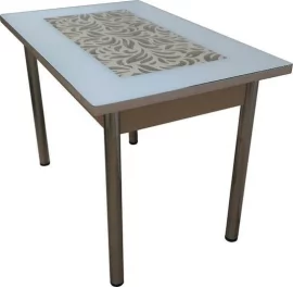 Стол обеденный Прямоуг. ажур ХРОМ Р-3 белая ЛДСП белый