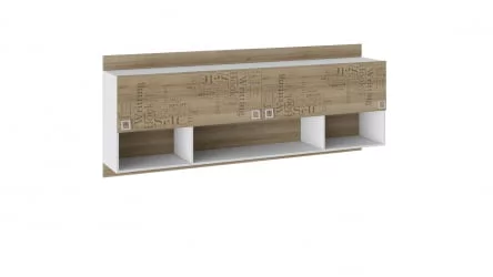 Шкаф для книг Оксфорд ТД-139.12.21 Ривьера Белый с рисунком