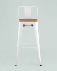 Стул барный Толикс Воод 75.5  со спинкой Белый / Tolix Wood