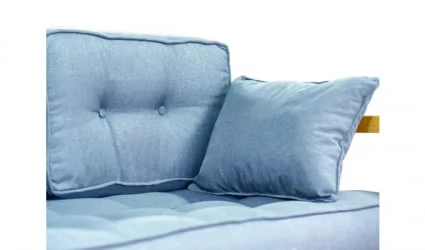 Диван двухместный ДЕмоку Д-2 небесно-голубой_натуральный / DEmoku