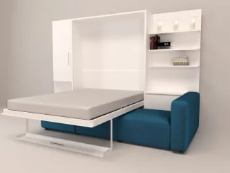 Шкаф-диван-кровать Смарт 1 правый 3-в-1 1400 Ясень шимо темный