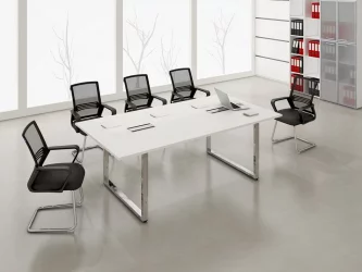 Стол системы БЭНЧ, переговорный, средний ГЛОСС ЛИНЕ НСПС-О.927 Белый Премиум / GLOSS LINE