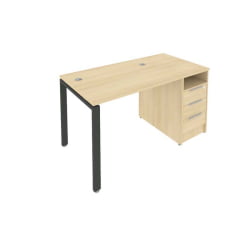 Рабочая станция с опорной тумбой Метал Сйстем Б.РС-СТП -1.1 Акация/Антрацит / Metal System