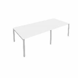 Переговорный стол (2 столешницы) Метал Сйстем Б.ПРГ-2.3 Белый/Серый / Metal System