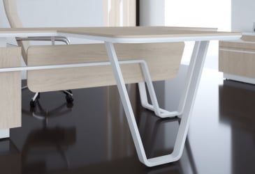 Стол руководителя правый Лине СФ-571201.1 Дуб светлый Белый / Line