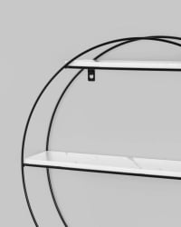 Полка Луна черная Белый мрамор / Luna