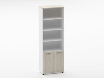 Шкаф 5 широкий верх открытый, низ закрытый Дека 10.23.111 Дуб Сантана светлый/Белый / Deka