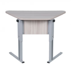 Парта одноместная трапециевидная столешница (рост 3-7) Серый/Металл Серый
