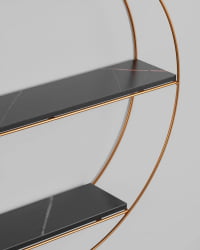 Полка Луна золотая Черный мрамор / Luna