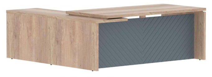 Стол руководителя правый Торр ЛУКС ТЛCТ 2020 Р Дуб Каньон Серо-голубой / Torr LUX TLCT R