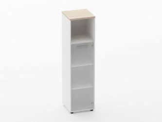 Шкаф 3 узкий 1 стеклянная дверь, с нишей Дека 10.16.16Пр Туя/Белый / Deka