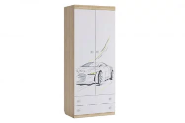 Шкаф комбинированный (с ящ. 2-створчатый) Форсаж МКФ-01 Дуб сонома/белый / MKF-01