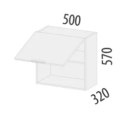 Шкаф над вытяжкой (с системой плавного закрывания) Дакота 103.12
