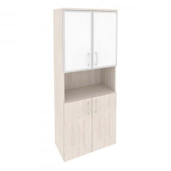 Шкаф высокий широкий ОНИКС О.СТ-1.4Р вхите Денвер Светлый / ONIX O.ST-1.4R white