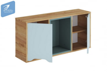 Полка навесная РИCХ ПН-001 Мята/Сумеречный голубой/дуб крафт золотой / RICH