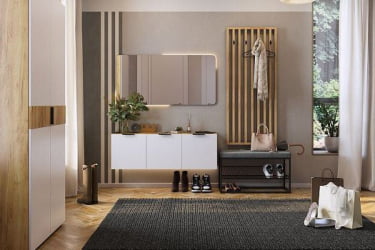 Антресоль Бери МПР-026 Дуб крафт золотой/белое дерево / MPR-026