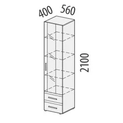 Распашной шкаф в гостиную Фреска 66.06 (лев/прав)