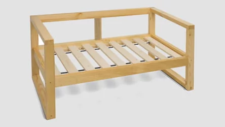 Диван двухместный ДЕмоку Д-2 бежевый_темный дуб / DEmoku