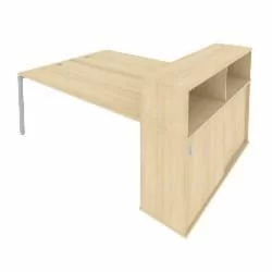 Рабочая станция с опорным шкафом-купе Метал Сйстем Б.РС-СШК-2.5 Акация/Серый / Metal System