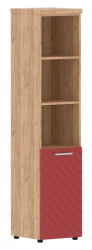 Шкаф колонка с глухой малой дверью и топом (правый) Торр ЛУКС ТЛХC 42.5 Р Дуб Бофорд Красный / Torr LUX TLHC R