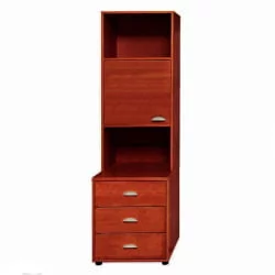 Стеллаж в детскую Модул 4 с тумбой, ящиками и дверкой Яблоня / Modul