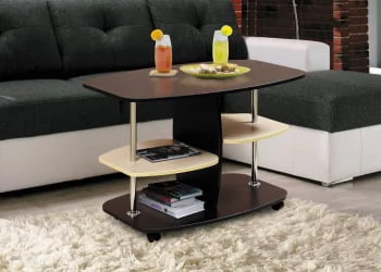 Журнальный стол журнальный №2 Венге/Смола черная/Смола белая (матовый)