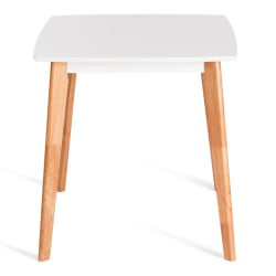 Стол обеденный раскладной Cлаире столешница МДФ, опоры дерево гевея, белый / натуральное дерево, 110+30 кс 75 кс 75см / Claire x x