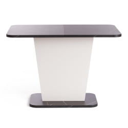 Раздвижной стол ГЕНТ ЛДСП, 110-145кс68,6кс75,5 см, Мрамор Блэк Роял/Белый / GENT 110-145x68,6x75,5