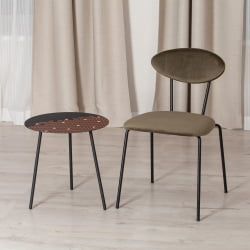 Круглый журнальный столик ТЕТCХАИР металл, 45 х 45 х 45 см, черный с лого / TETCHAIR