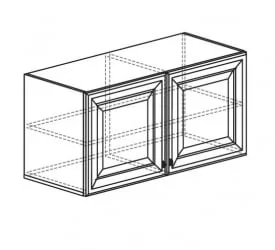 Настенный шкаф Марлен 481 Кремовый белый Патина