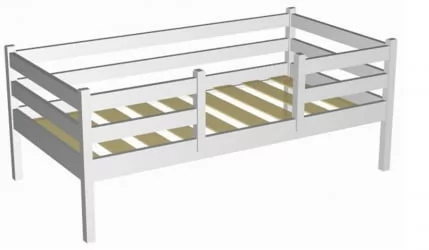 Детская кровать из дерева РооРоом ВК-33 Белая / RooRoom VK-33