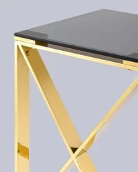 Стол квадратный КРОСС 40кс40 Золото / 40x40
